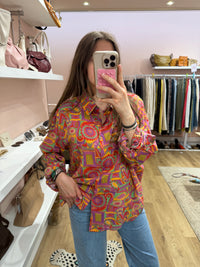 Ba&sh Chemise Orange et verte Chemise longue T.M 01/07