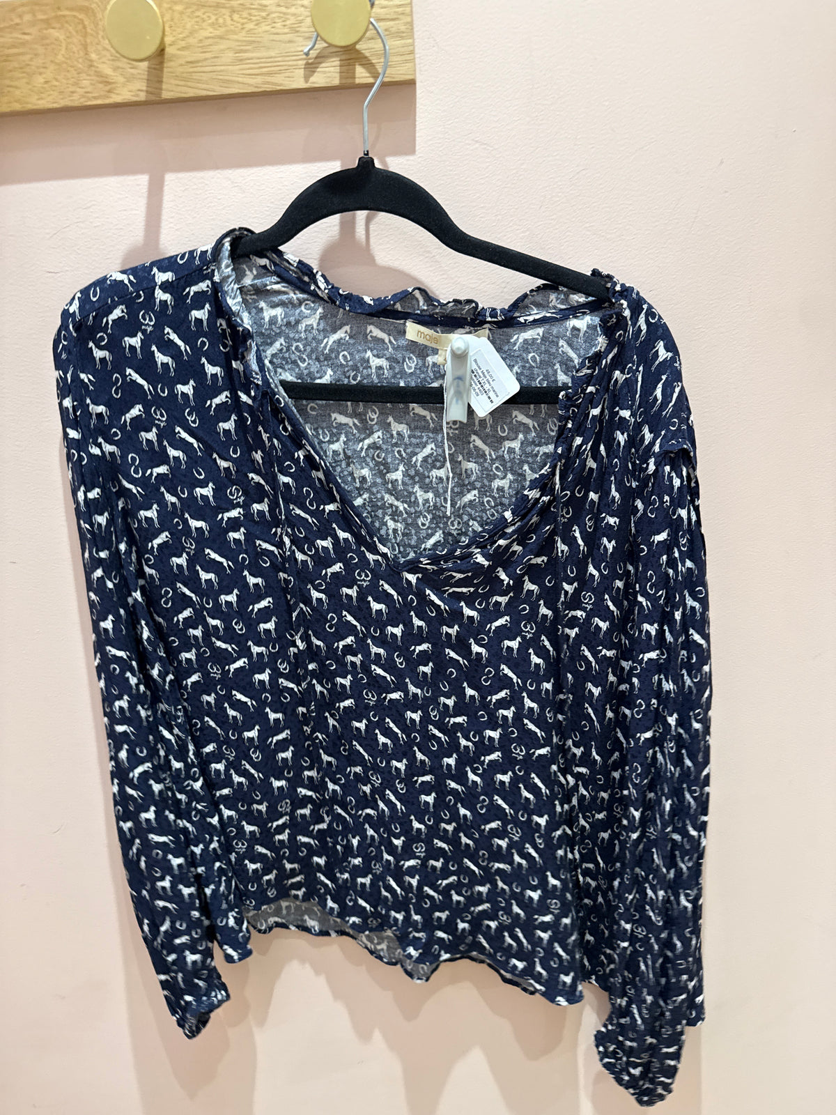 Blouse Maje bleu marine cheval T.XL