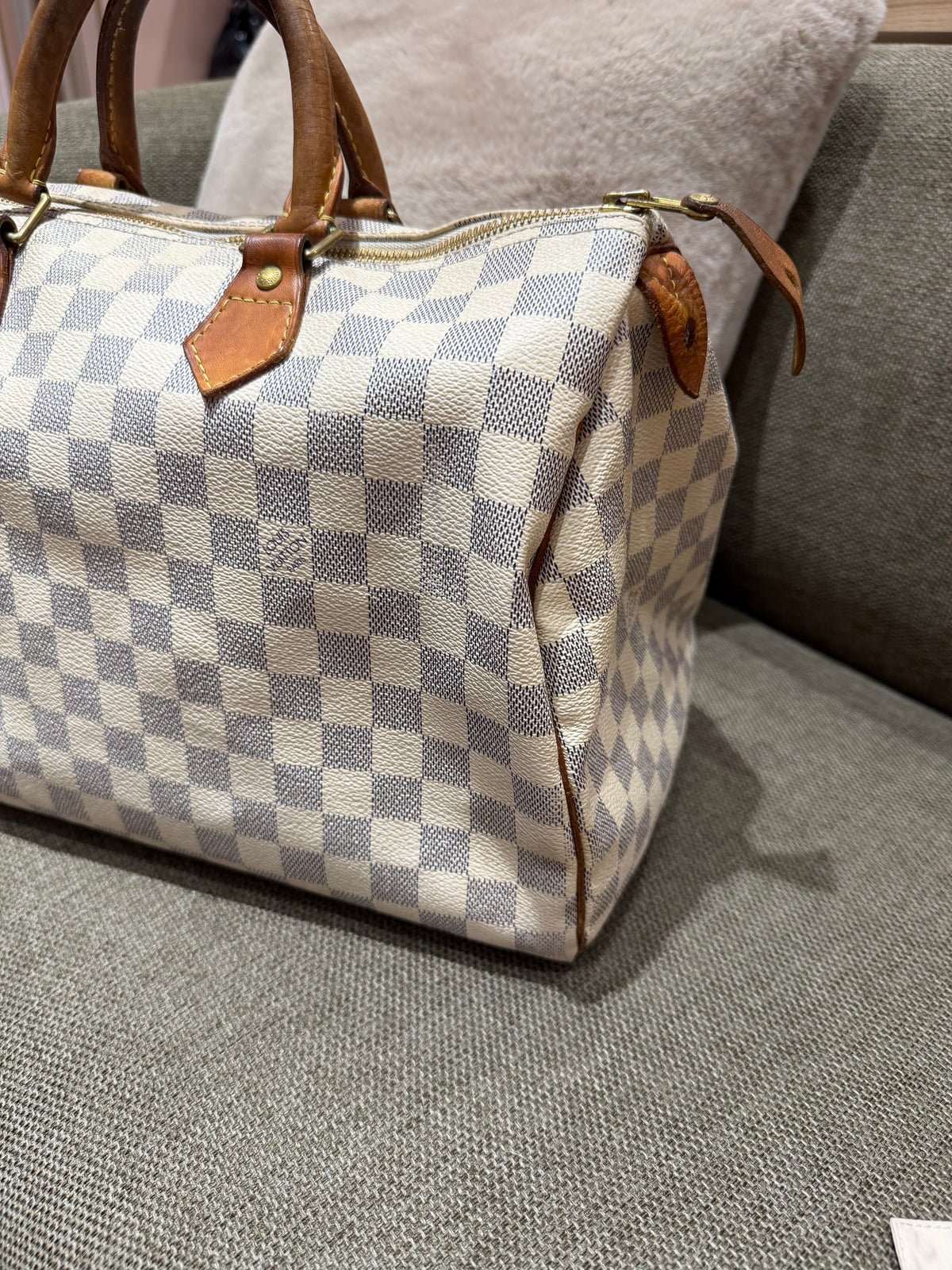 Sac speedy Louis Vuitton 35  18/08 damier azur
