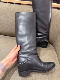 Christian Louboutin - Bottes noires avec chaîne - T.36,5 01/09