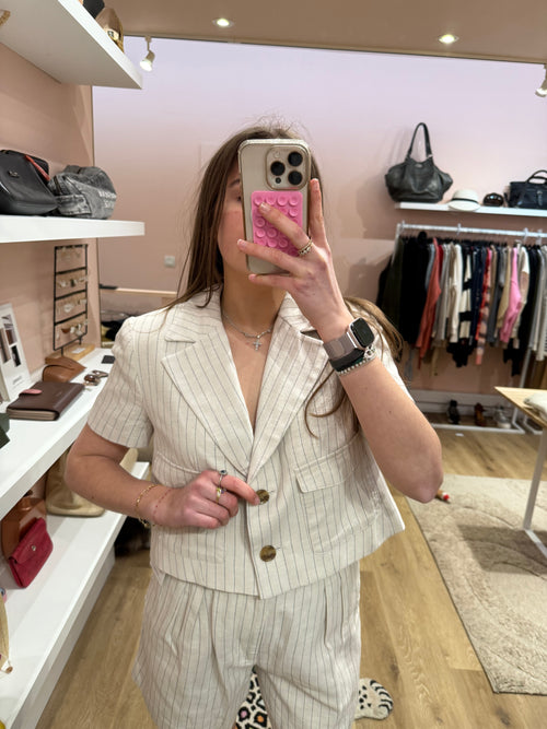 Top MC - beige rayures, T.M