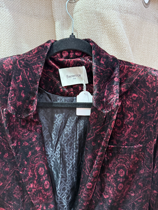 Bérénice Blazer velours noir et rouge T.38 07/06