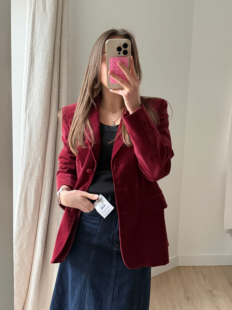 Blazer rouge en velours Moschino T.38