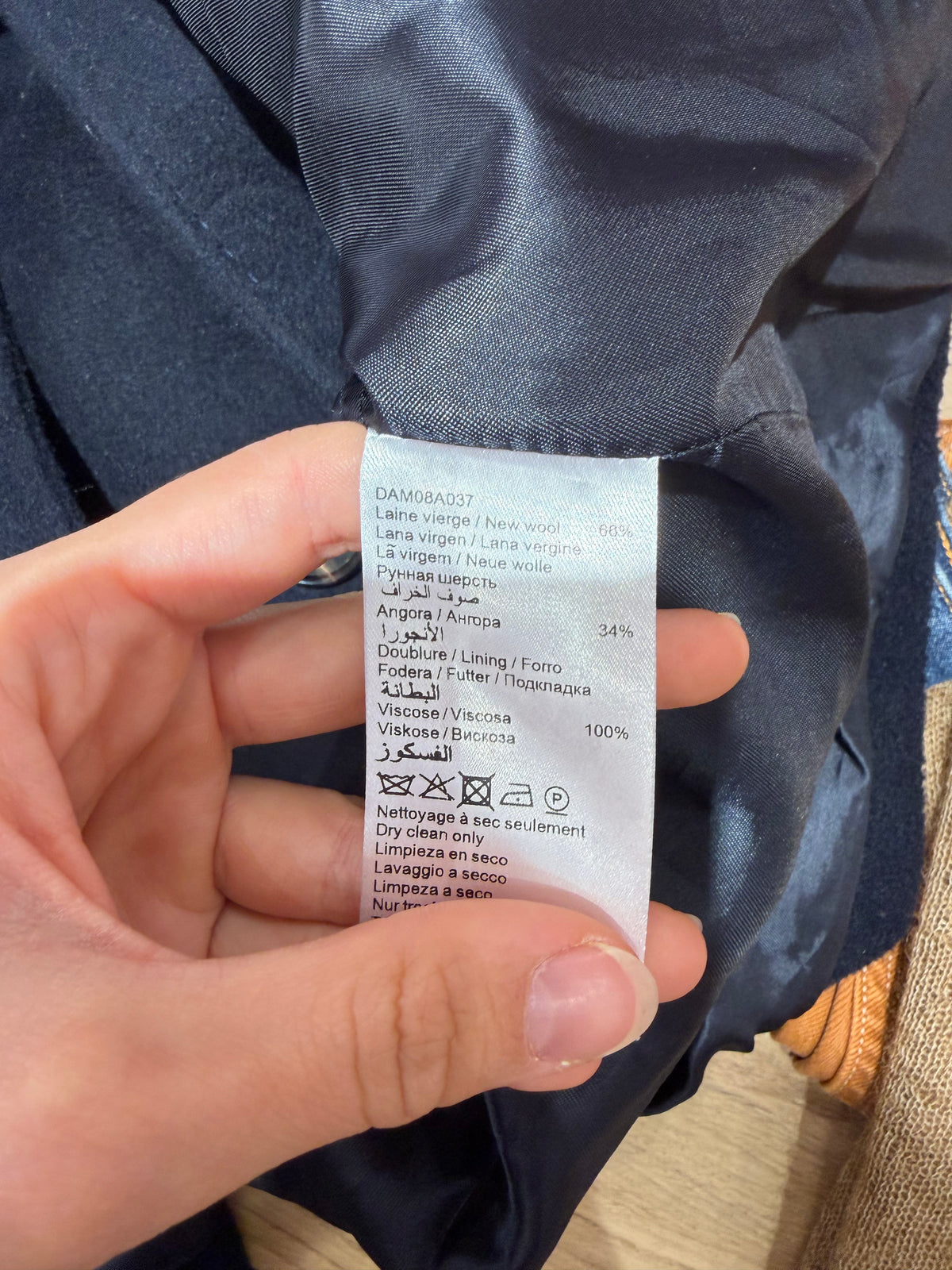 Manteau bleu nuit  Gérard Darel T.38 angora laine