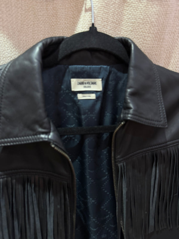 Veste en cuir Zadig & votlaire deluxe T.M 06/10