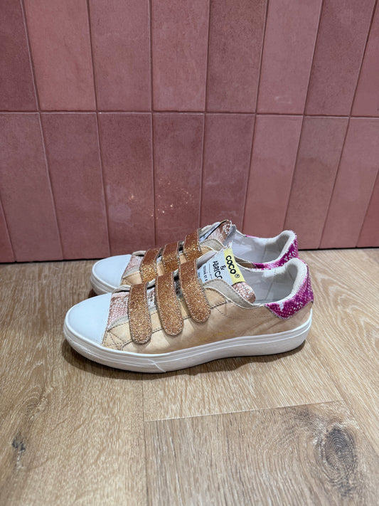 Baskets coco & abricot cuir T.37