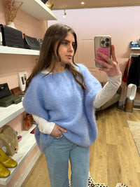 Pull mohair bleu ciel T.U