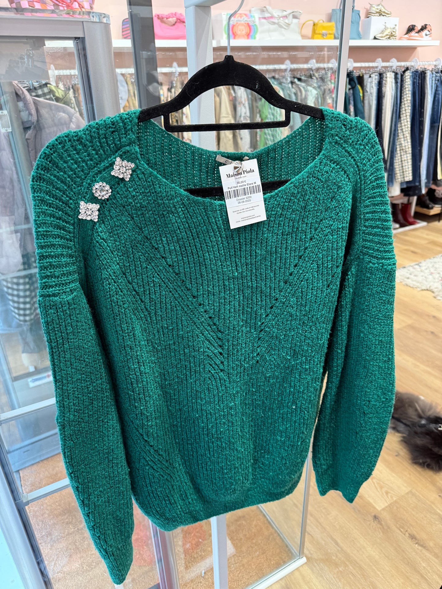 Pull Vert maille Elora M