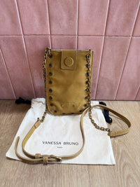 Pochette téléphone cuir marron Vanessa Bruno 24/06
