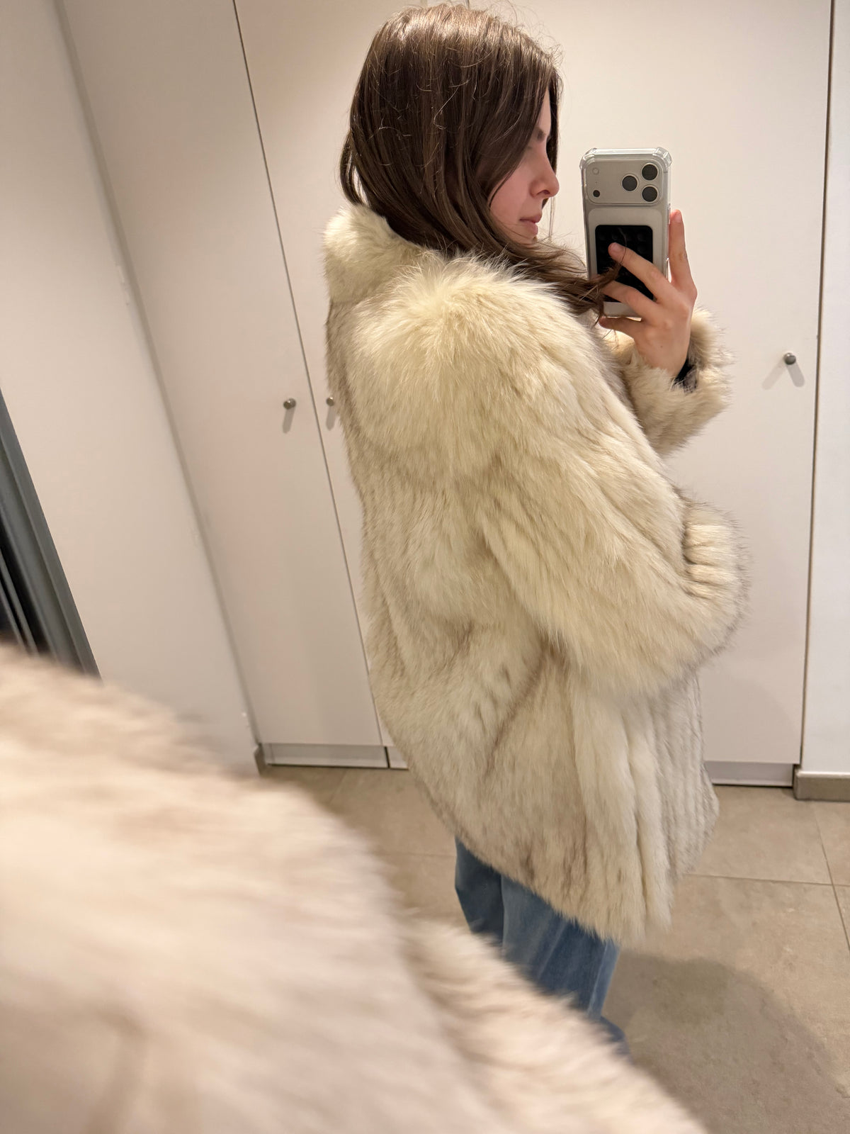 Manteau fourrure renard argenté T.38 12/08