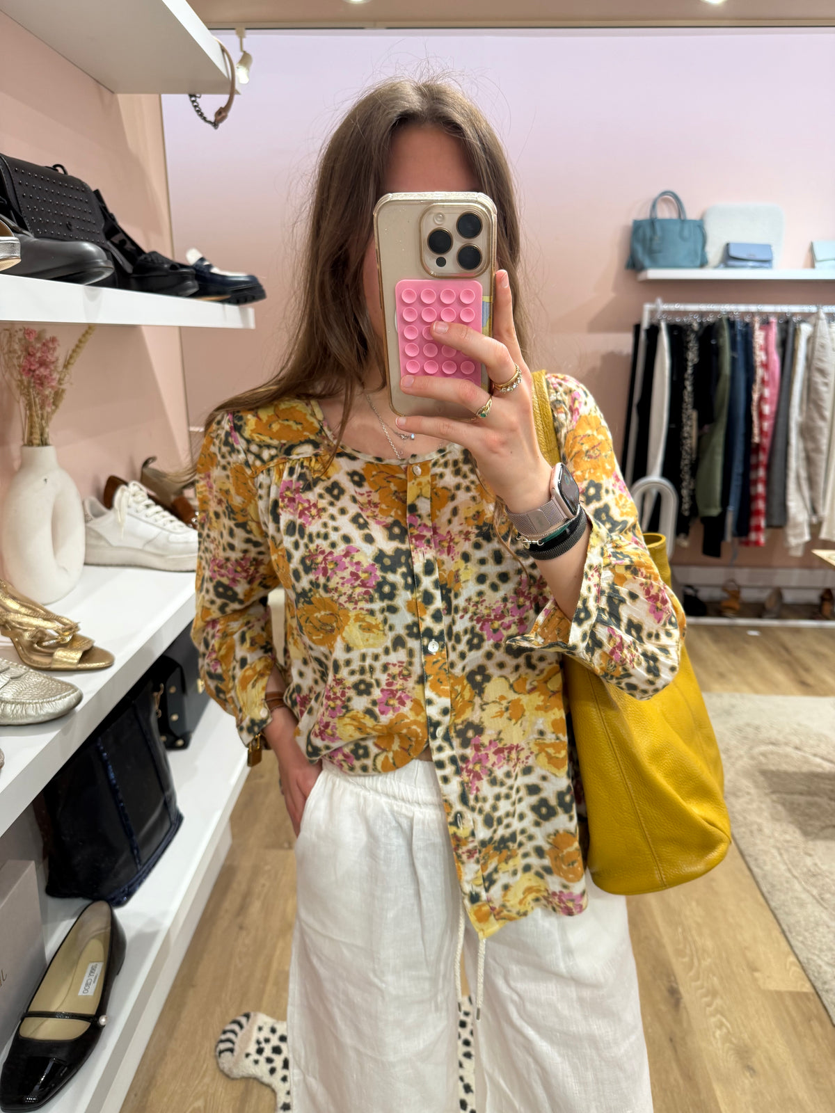 Chemise beige à fleurs ba&sh T.XS 26/05