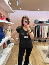 T-shirt noir IKKS logo Paris - noir - T.S 31/06
