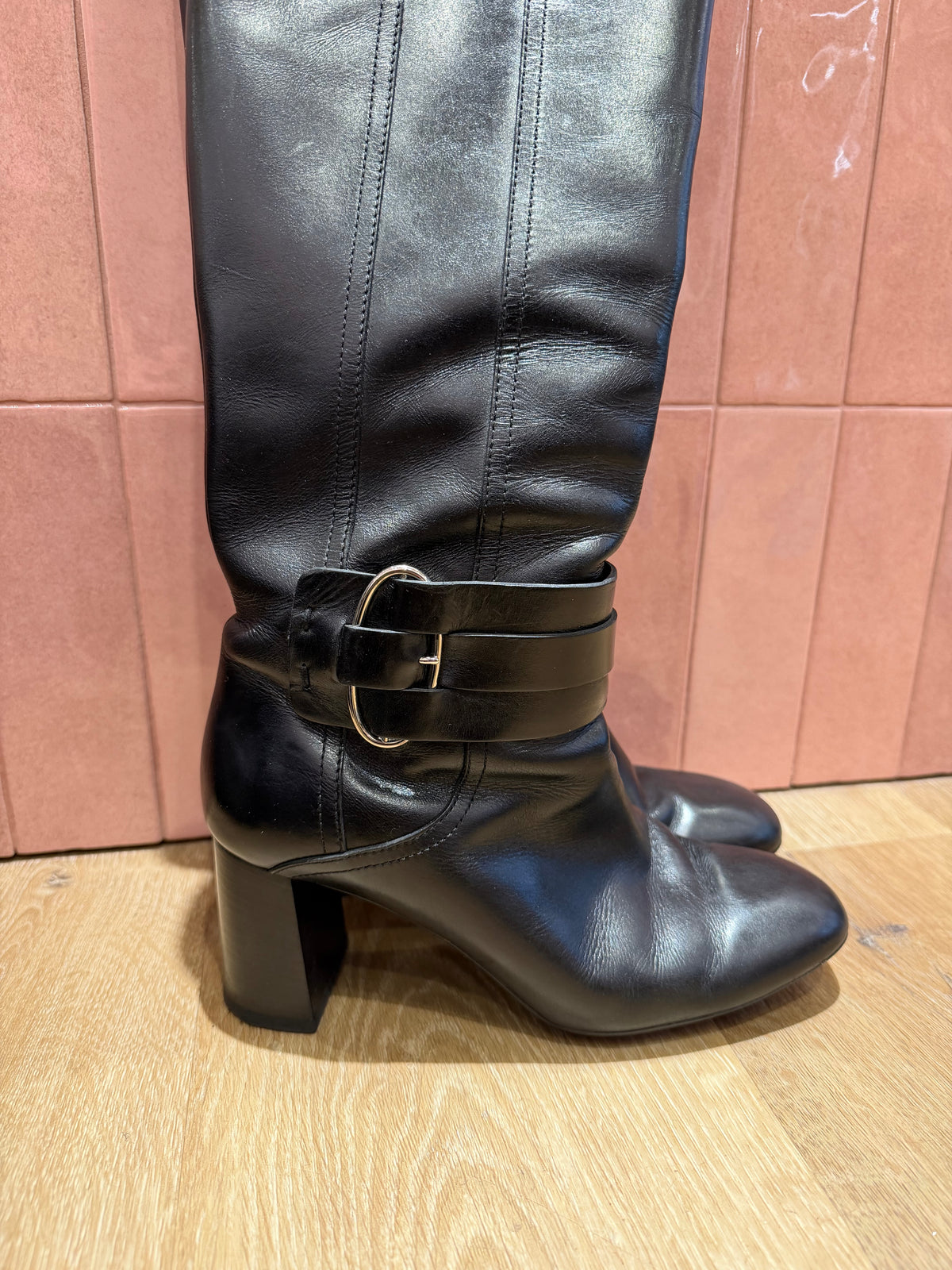 Bottes noires à talons Tod’s, grosses boucles - T.36 15/09