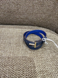 Bracelet en cuir le tanneur bleu marine 13/06