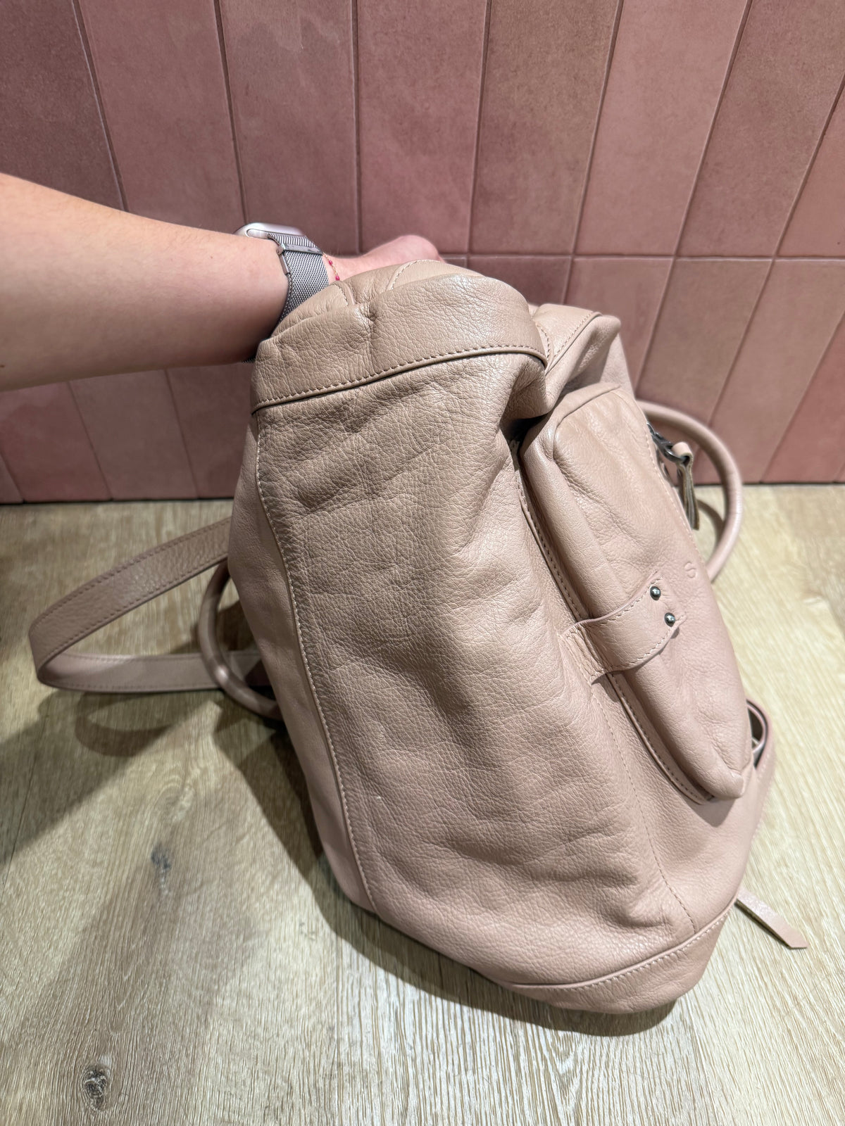 Sac en cuir Sabrina rose