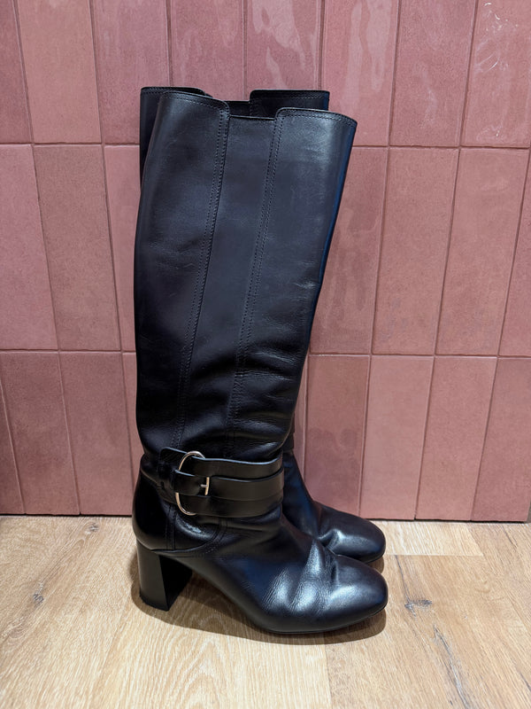 Bottes noires à talons Tod’s, grosses boucles - T.36 15/09