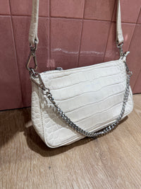 Lancaster sac blanc bandoulière cuir 14/06