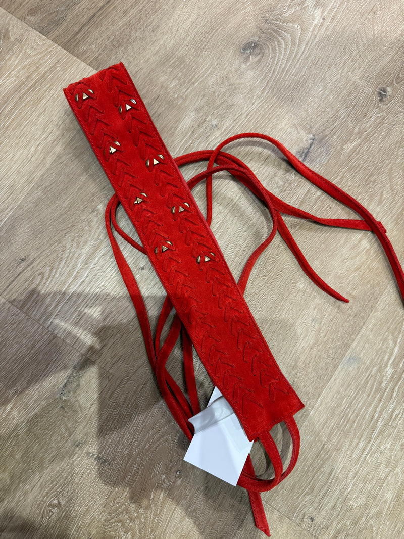 Ceinture rouge Maje cuir T.U