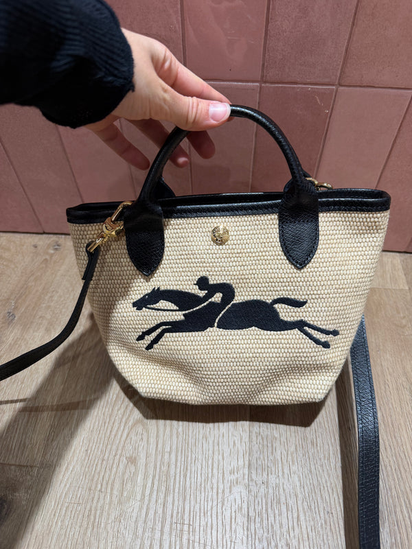 Sac beige en raphia à bandoulière — Longchamp 21/10