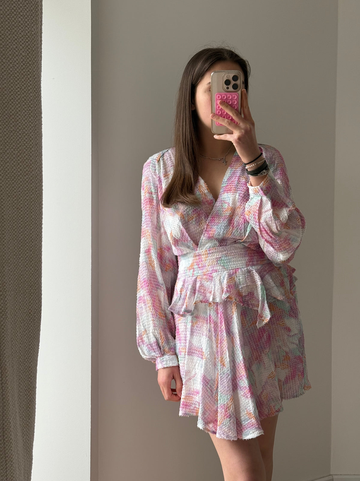 Robe Iro rose et verte T.S