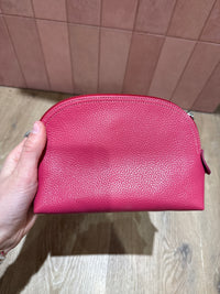 Trousse en cuir rose Longchamp