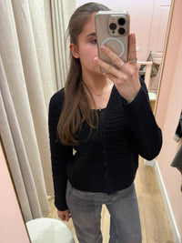 Gilet noir crochet Comptoir des Cotonniers Taille TL