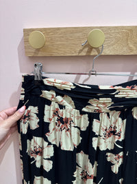 Ba&sh Jupe noire fleurs beige T.S/M