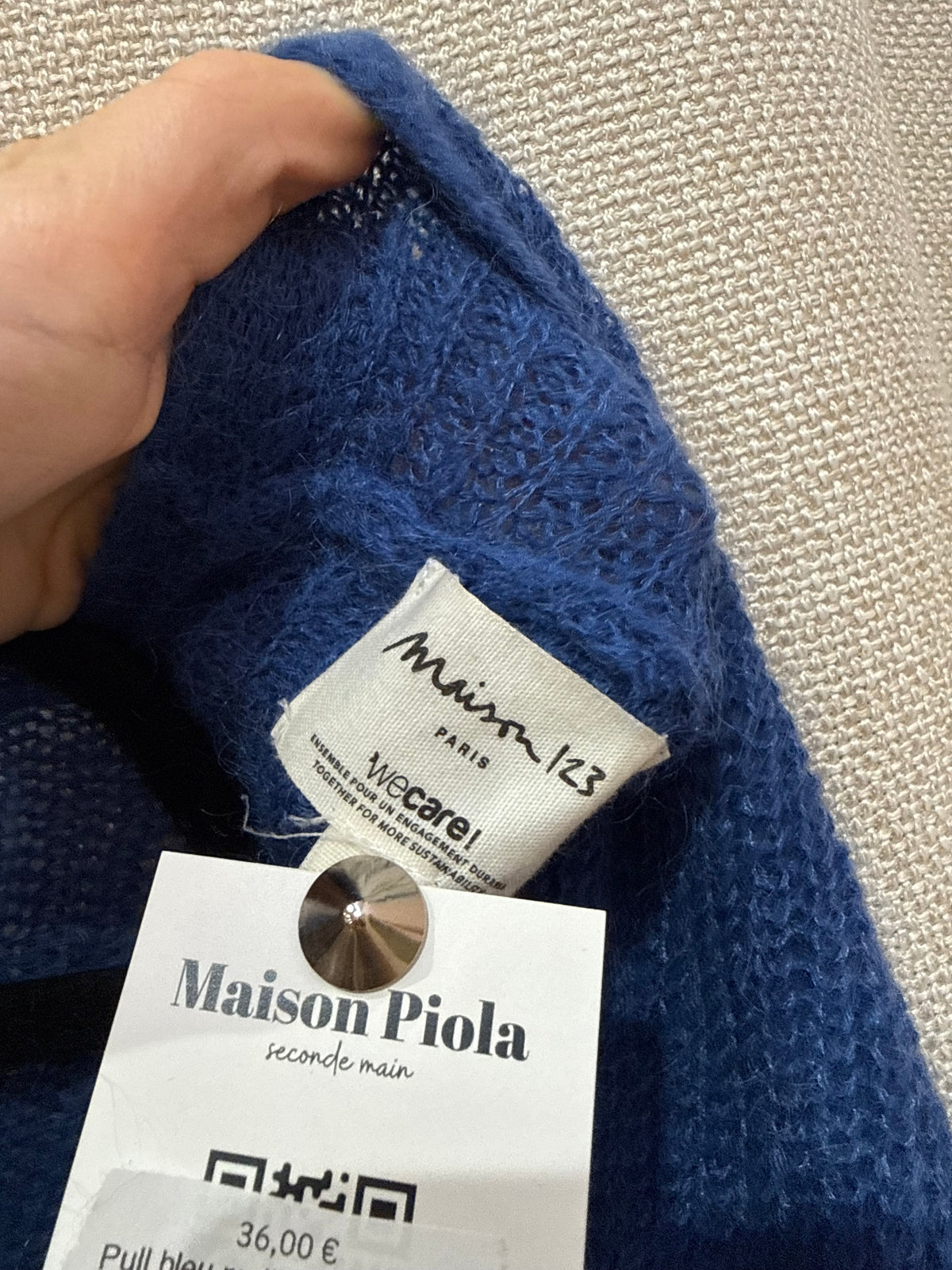 Pull bleu maille Maison 123 T.M