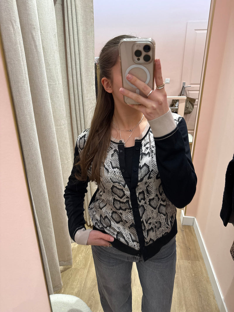 Gilet beige noir serpent Paul Ka Taille TL