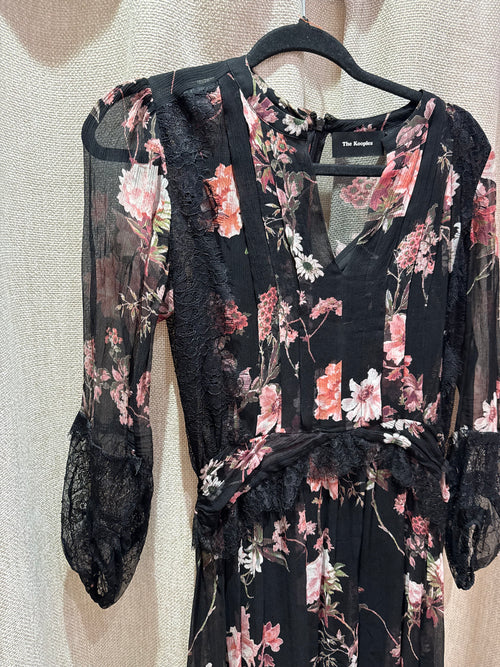 Robe The Kooples – Noir fleurs – T.XS/S