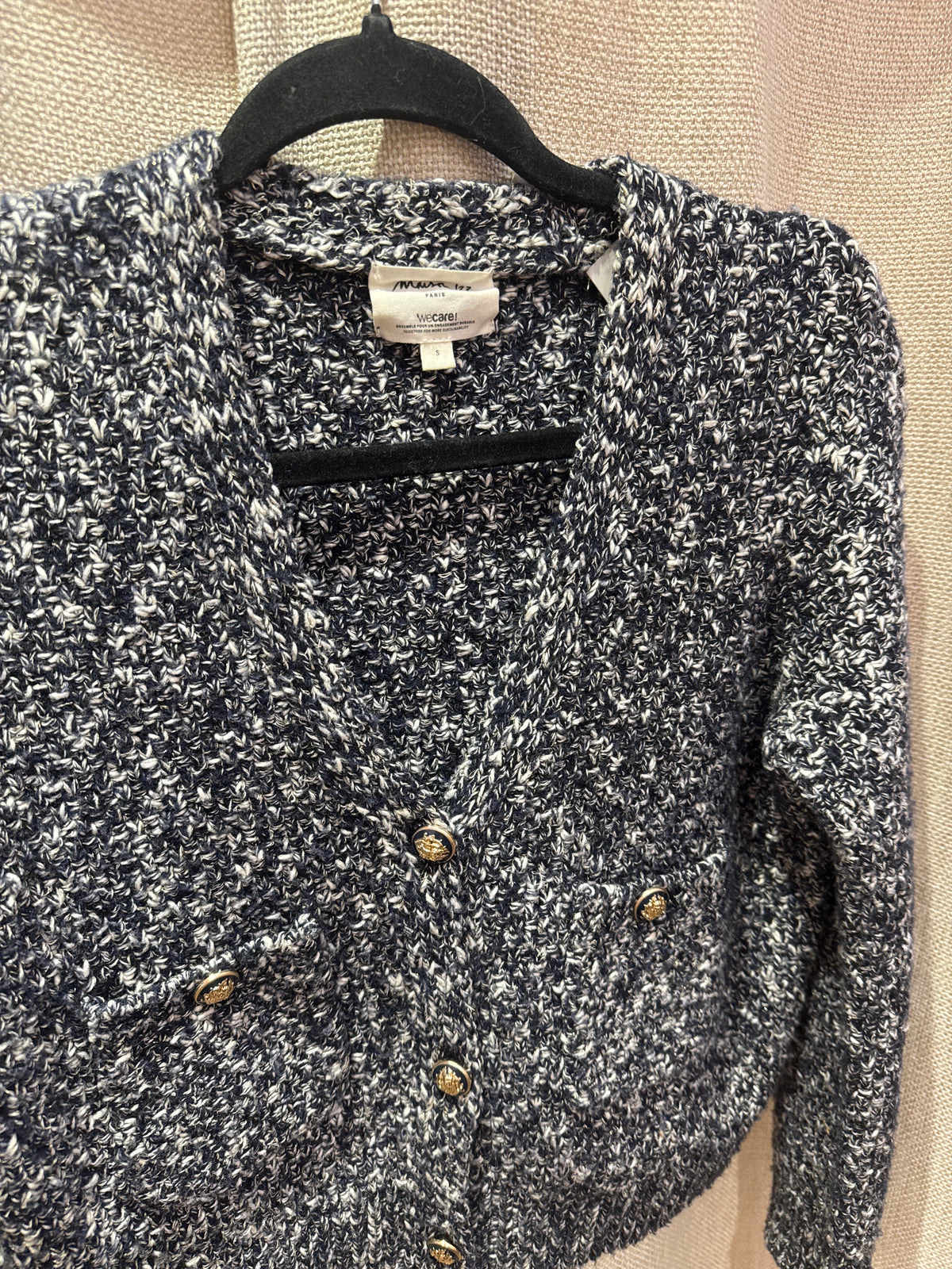 Gilet tweed blanc et bleu Maison 123 T.S