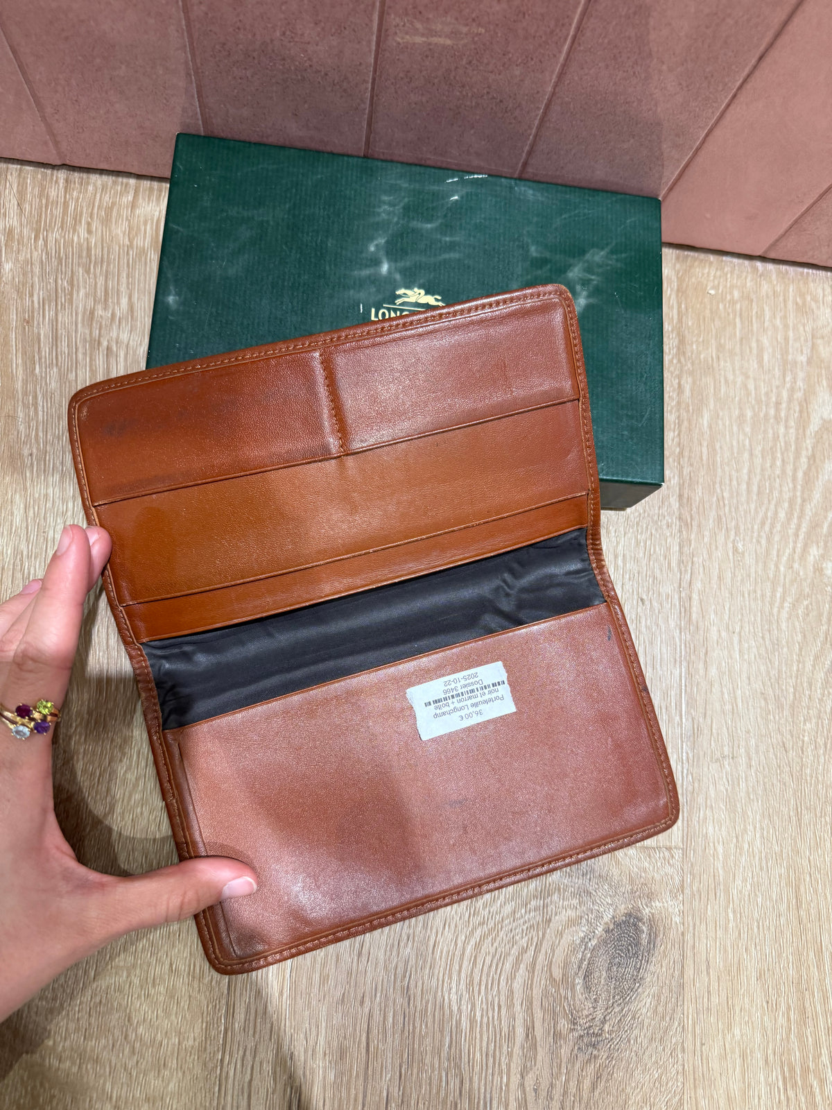 Portefeuille Longchamp noir et marron + boîte