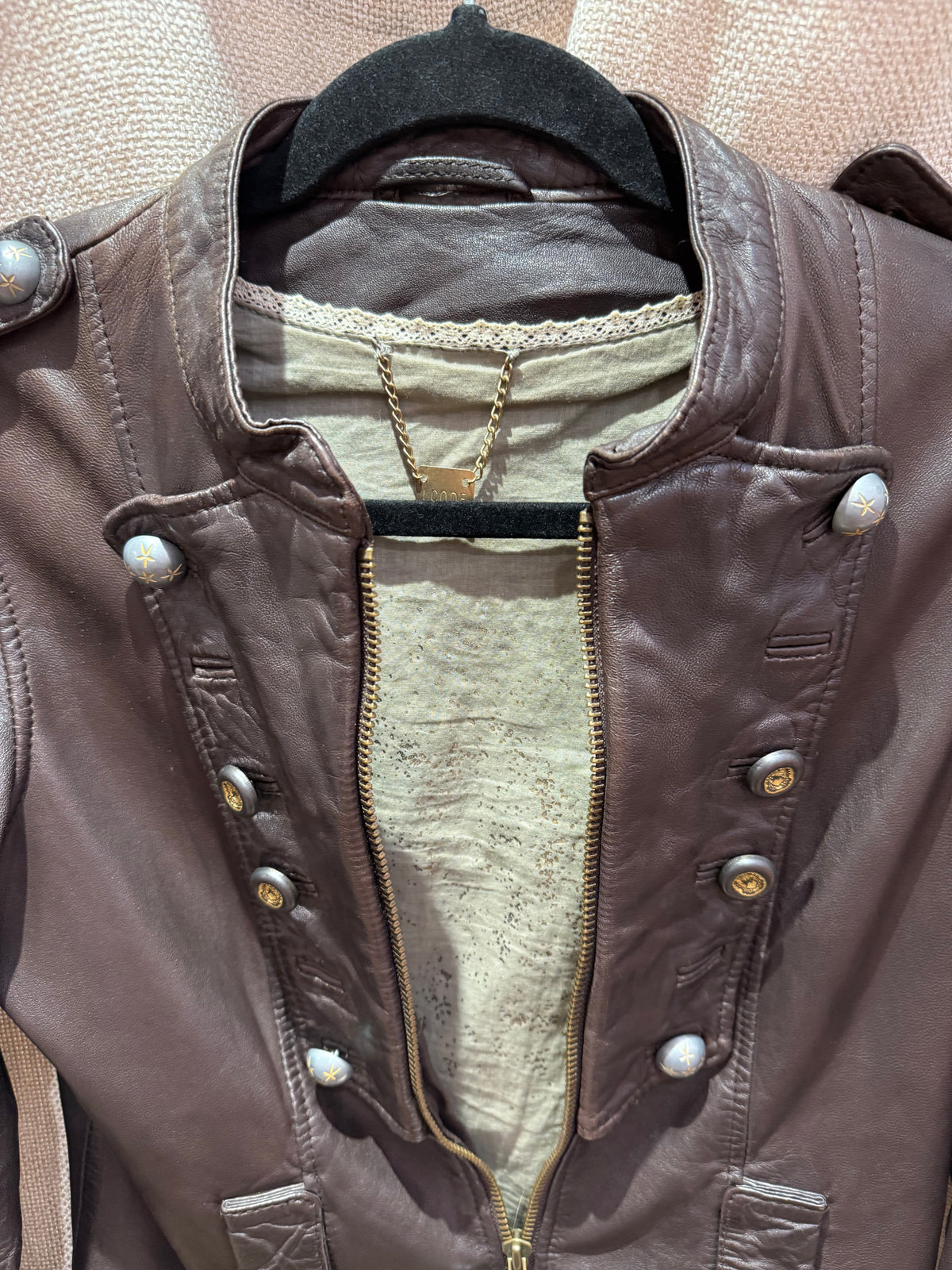 Veste en cuir marron I.Code T.36