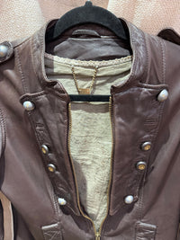 Veste en cuir marron I.Code T.36
