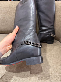 Christian Louboutin - Bottes noires avec chaîne - T.36,5 01/09