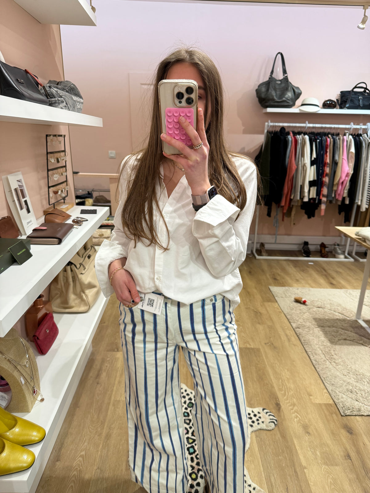 Pantalon ralph LaurenBlanc a rayures T.36