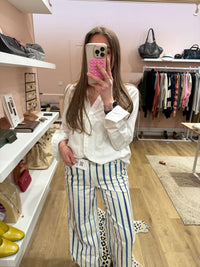 Pantalon ralph LaurenBlanc a rayures T.36