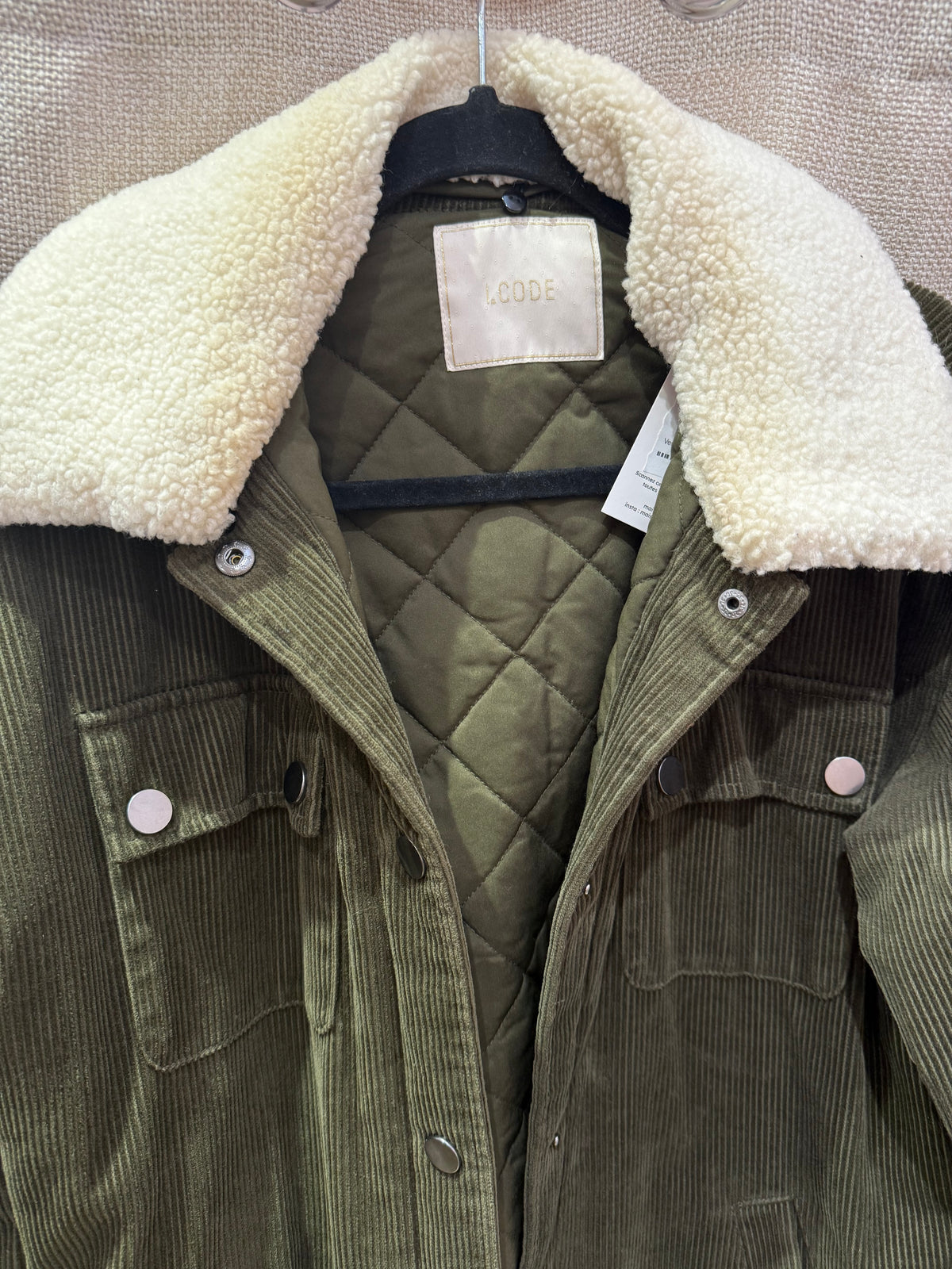 Veste kaki fourrée I.Code T.38/40