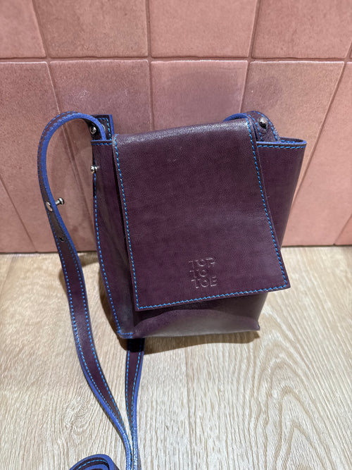 Pochette prune cuir Top To Toe