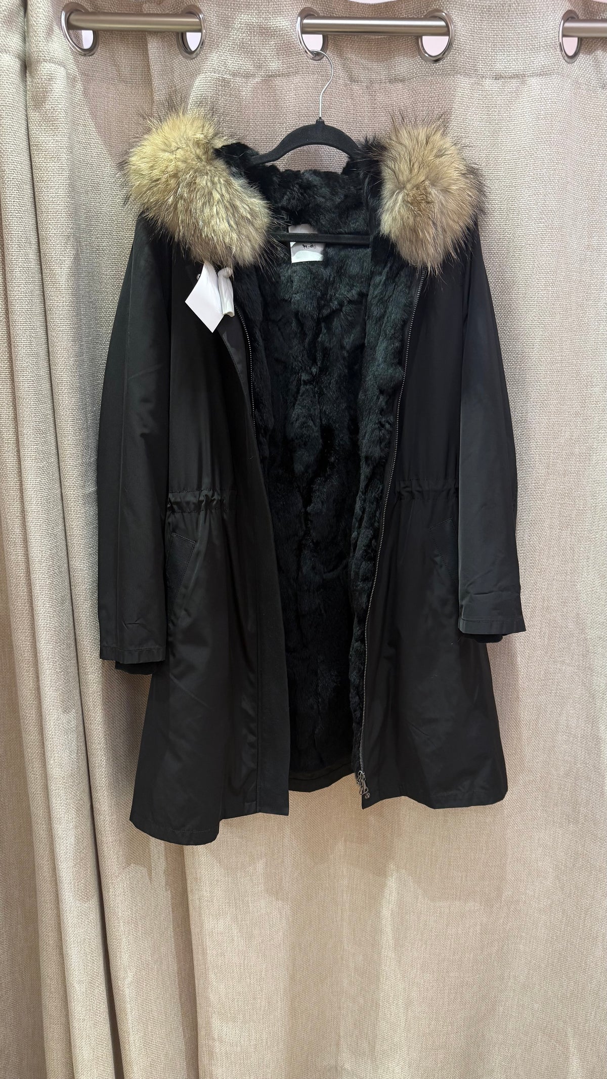 doudoune noire doublure lapin weill Taille XL