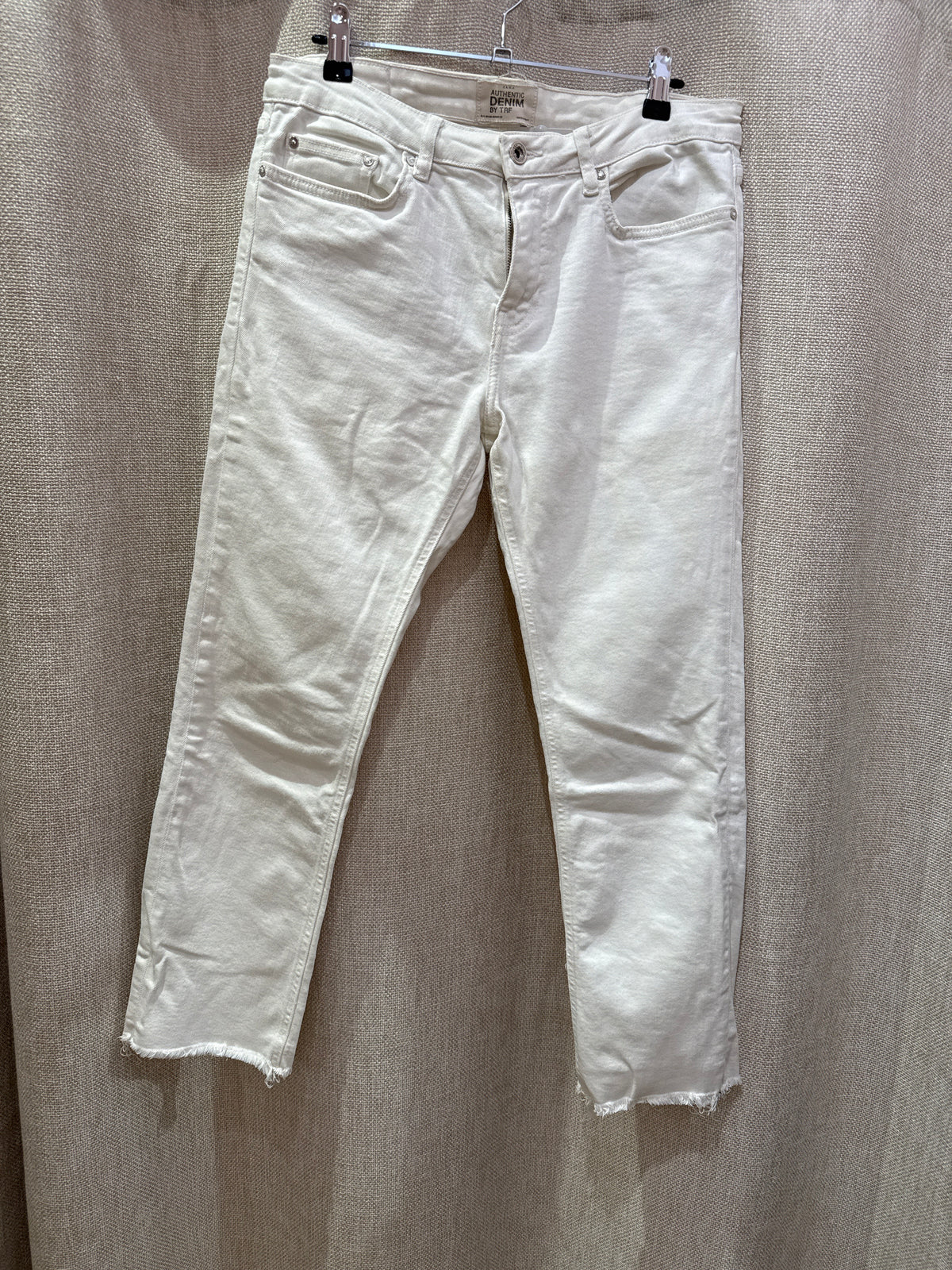 Jean blanc ZARA FRANGES T.40
