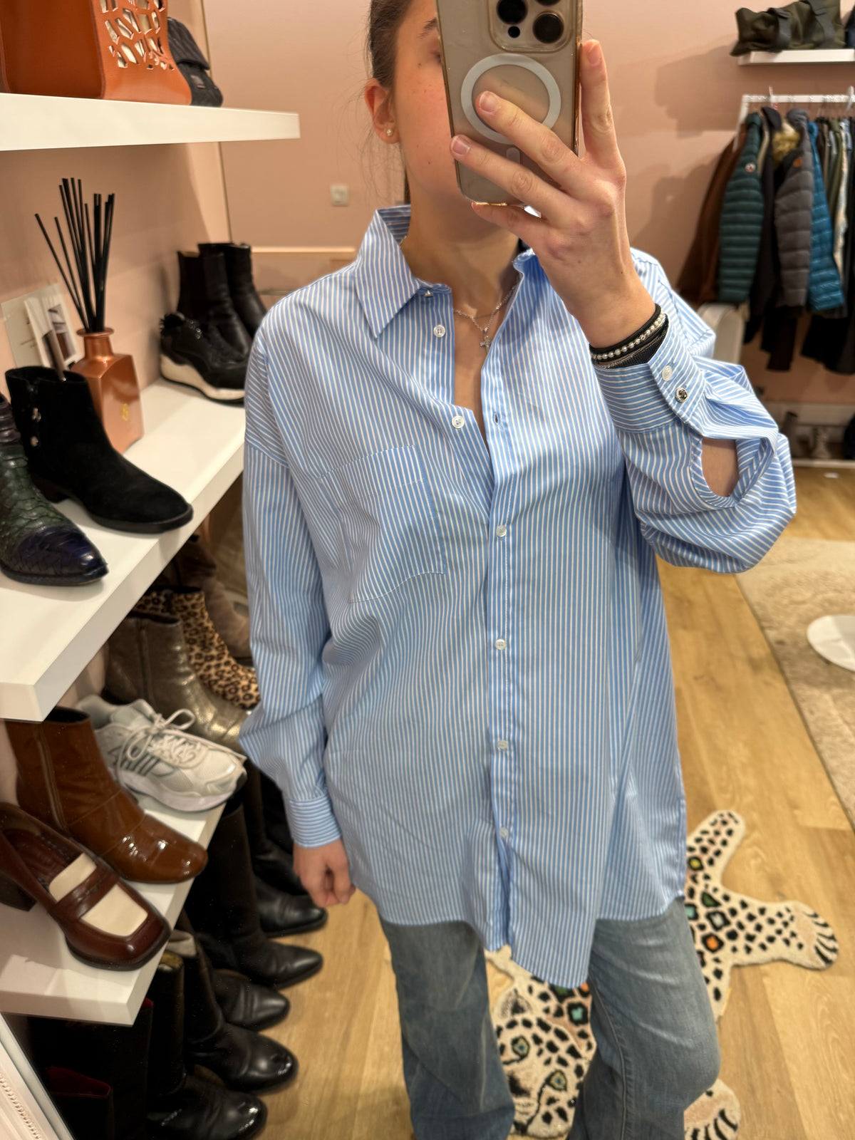 Chemise ikks bleu & blanc XS neuve