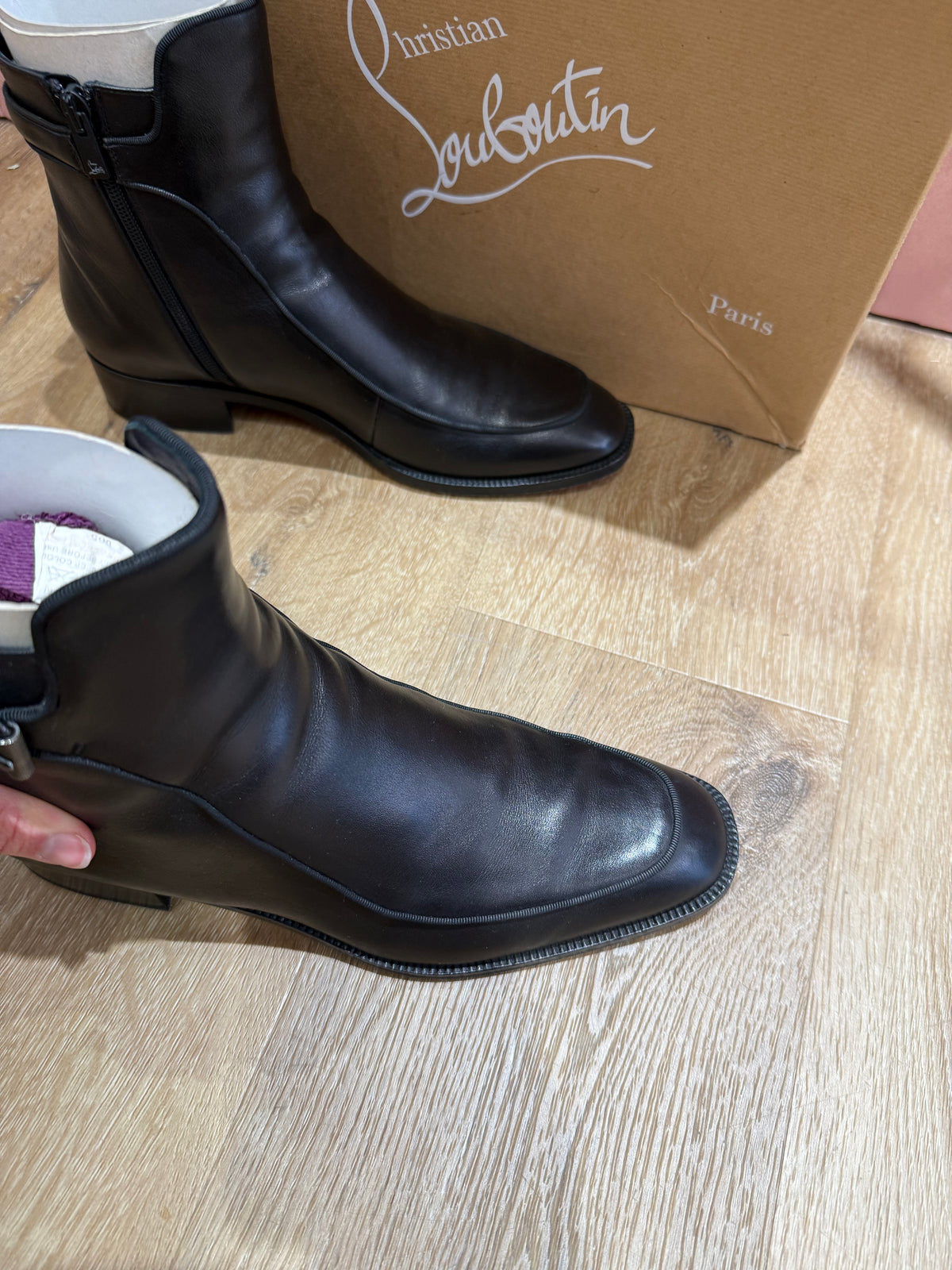 Bottines - louboutin noir, cuir, T.40