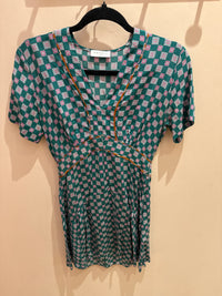 Sandro Robe vert foncé soie T.36