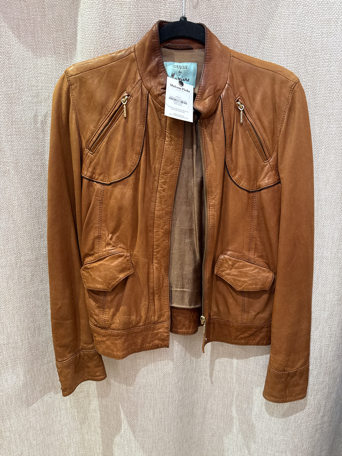 Veste en cuir Guess T.36
