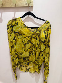 Blouse manches longues IKKS jaune et noir T.42