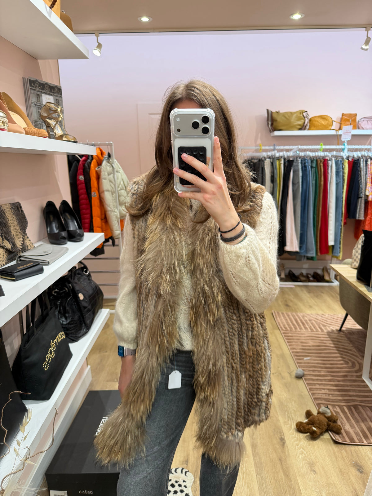 Veste sans manches vraie fourrure T.unique 18/08