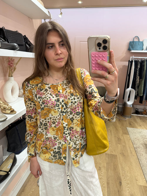 Chemise beige à fleurs ba&sh T.XS 26/05