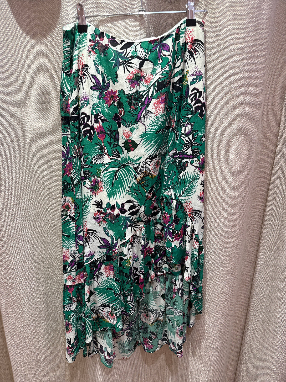 Jupe longue verte et rose IKKS