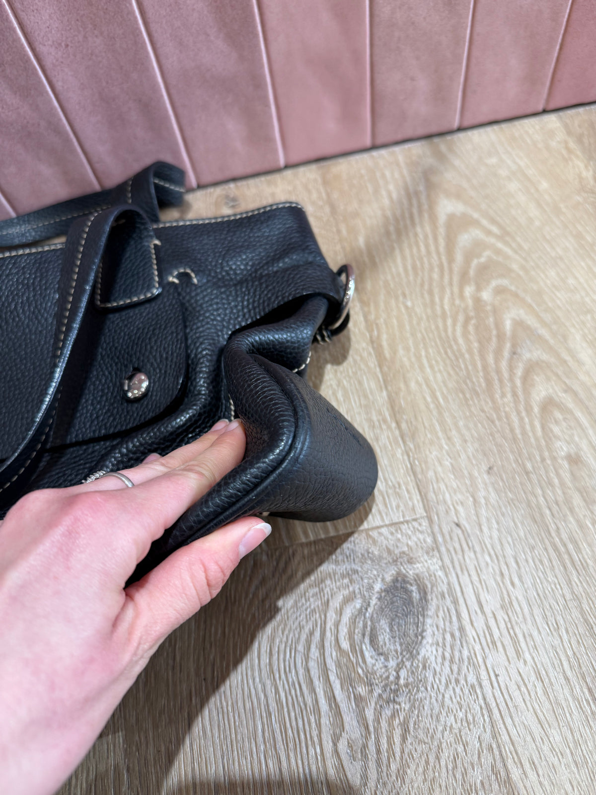 Sac noir lancel cuir grainé
